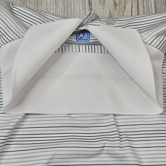 PGA Tour Polo Shirt Mens 2XL White Gray Striped Golf Performance Polyester XXL - Picture 7 of 8